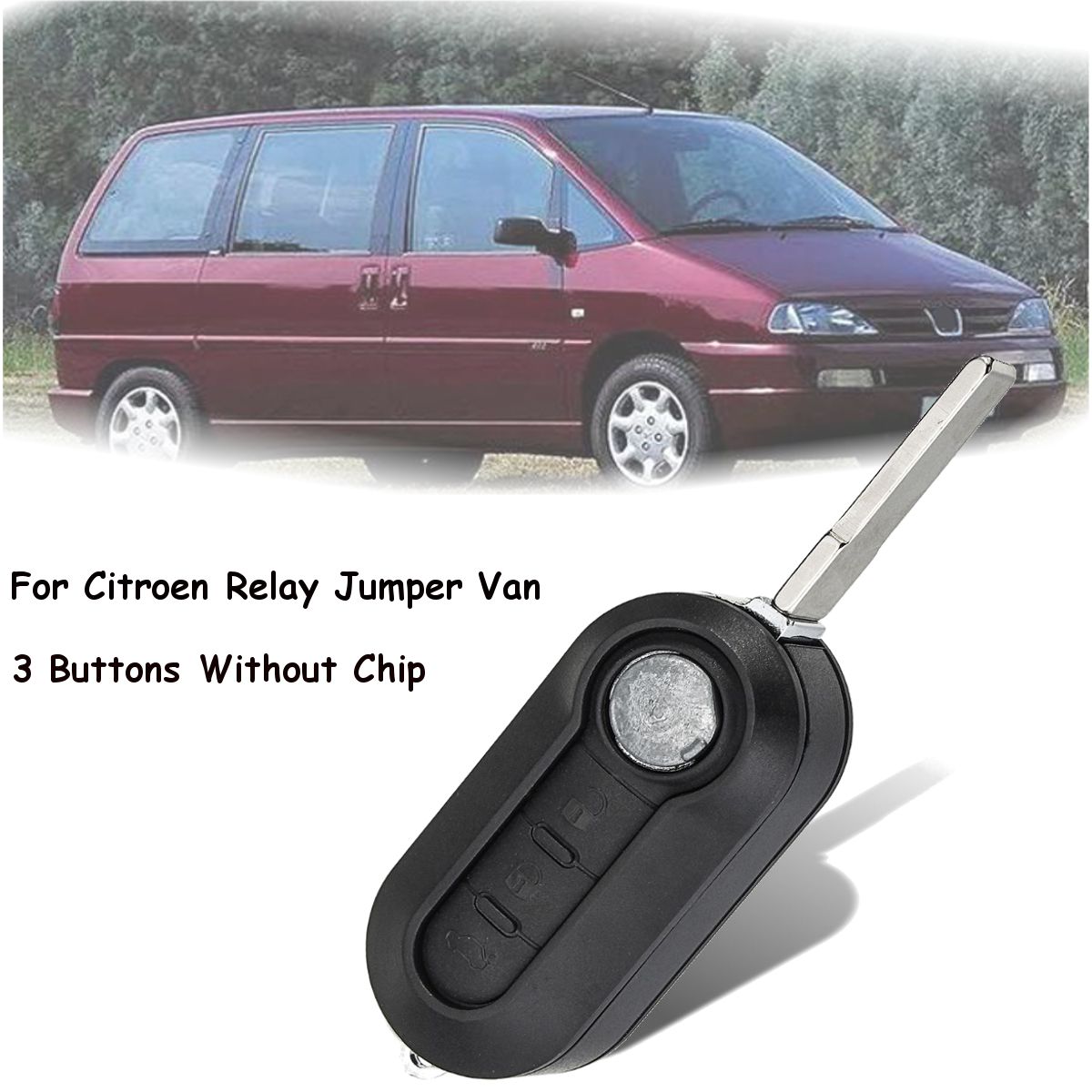 3-Buttons-Black-Remote-Key-Case-Fob-Blank-Flip-Blade-for-Citroen-Relay-Jumper-1229981
