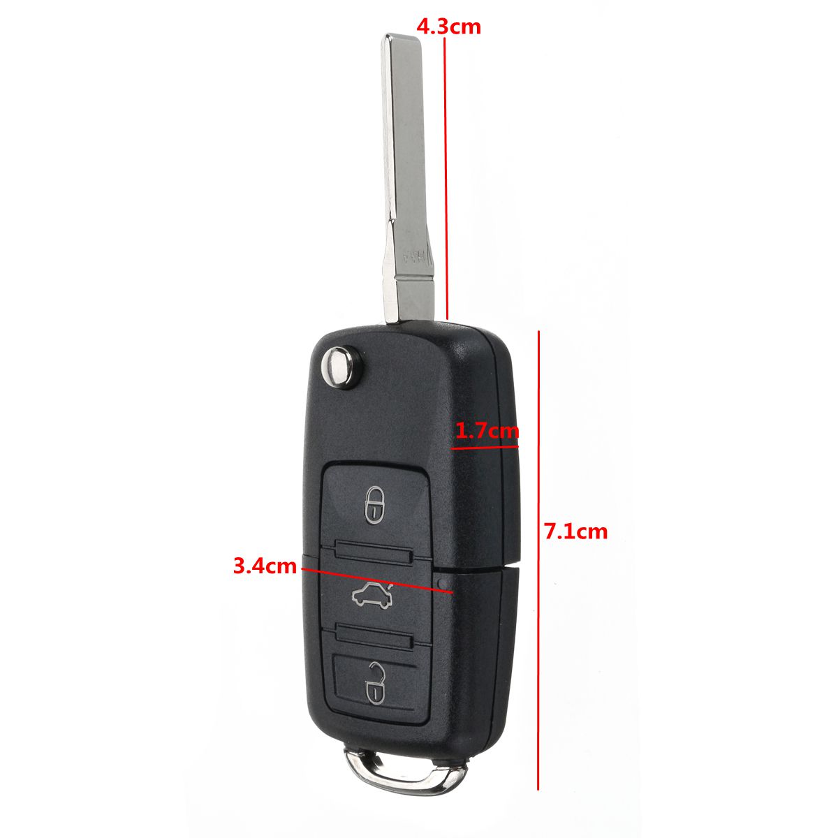 3-Buttons-FOB-Remote-Key-Case-Shell-w-Battery-CR2032-For-VW-1227085
