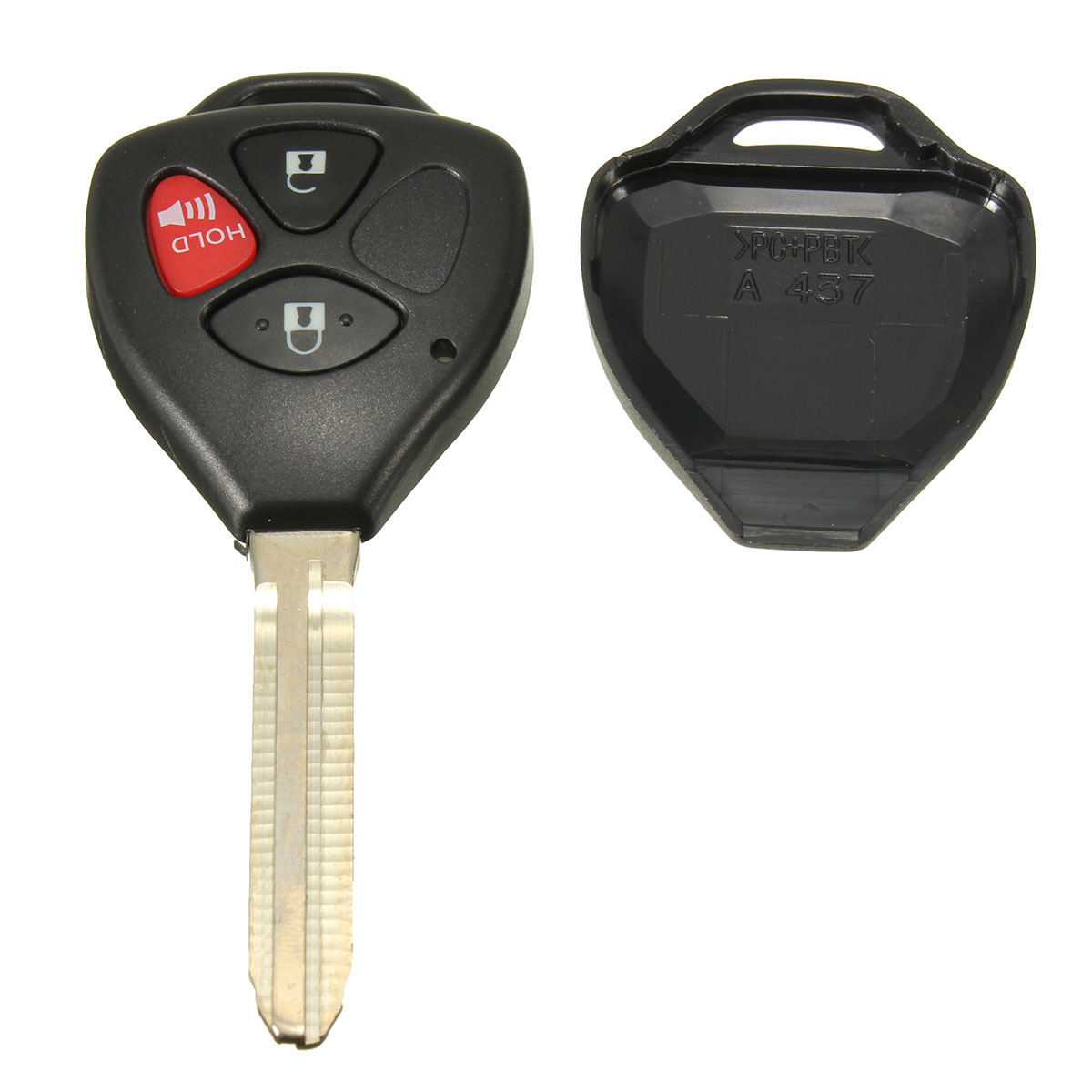 3-Buttons-Remote-Uncut-Black-Flip-Key-Shell-Without-Battery-For-Toyota-Scion-998778
