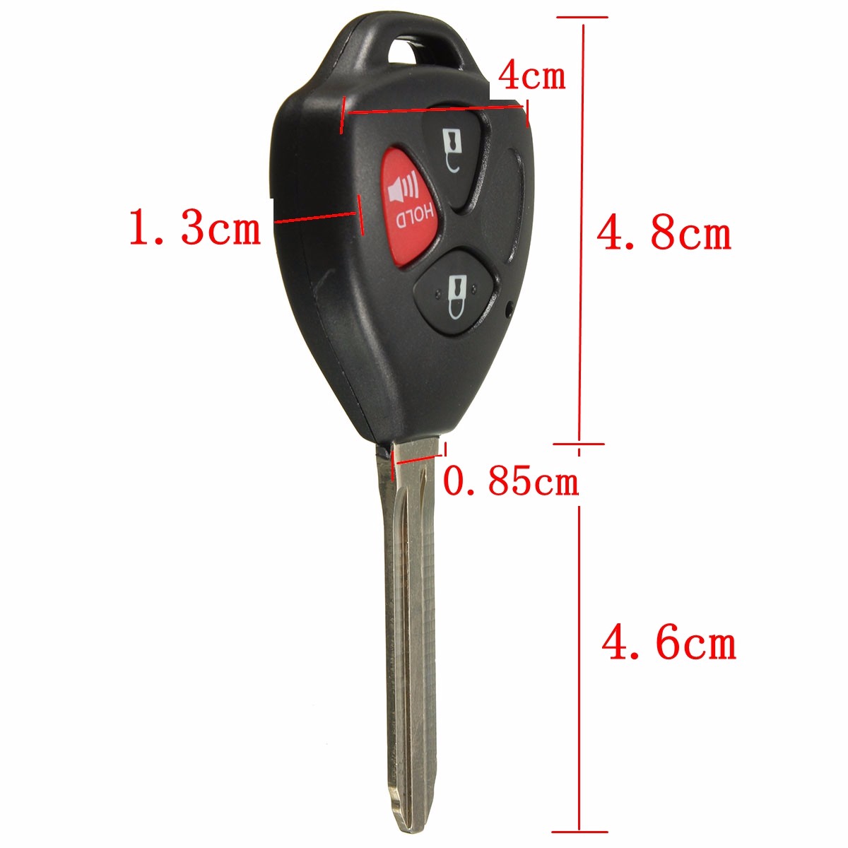 3-Buttons-Remote-Uncut-Black-Flip-Key-Shell-Without-Battery-For-Toyota-Scion-998778