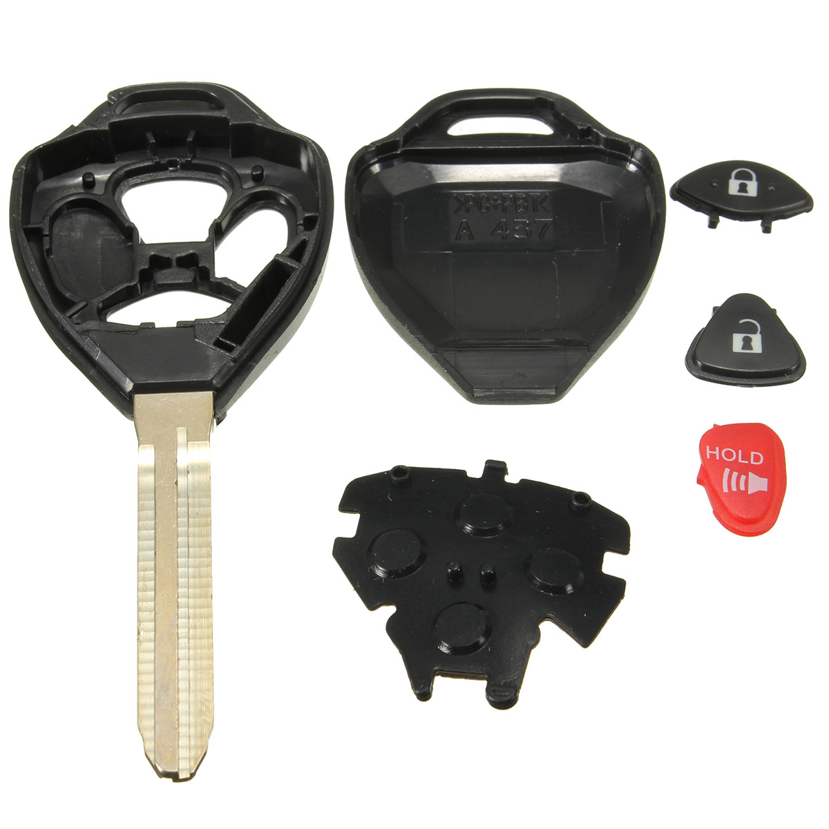 3-Buttons-Remote-Uncut-Black-Flip-Key-Shell-Without-Battery-For-Toyota-Scion-998778