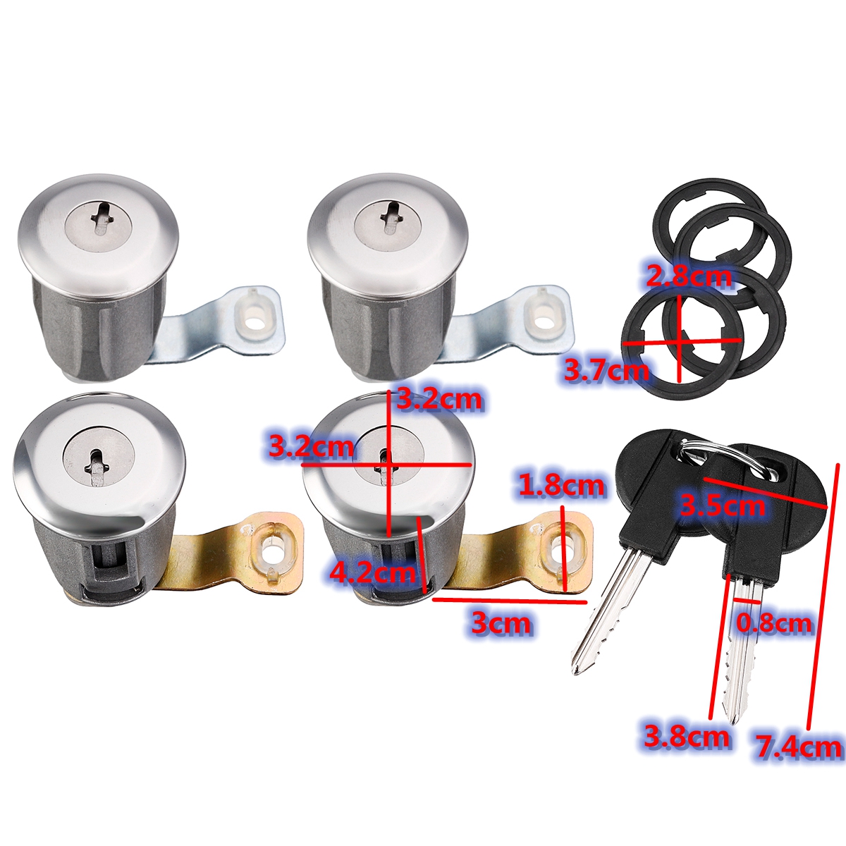 4-Barrel-Door-Lock-Cylinders-with-Two-Keys-for-Peugeot-Partner-Citr0en-Xsara-1339084