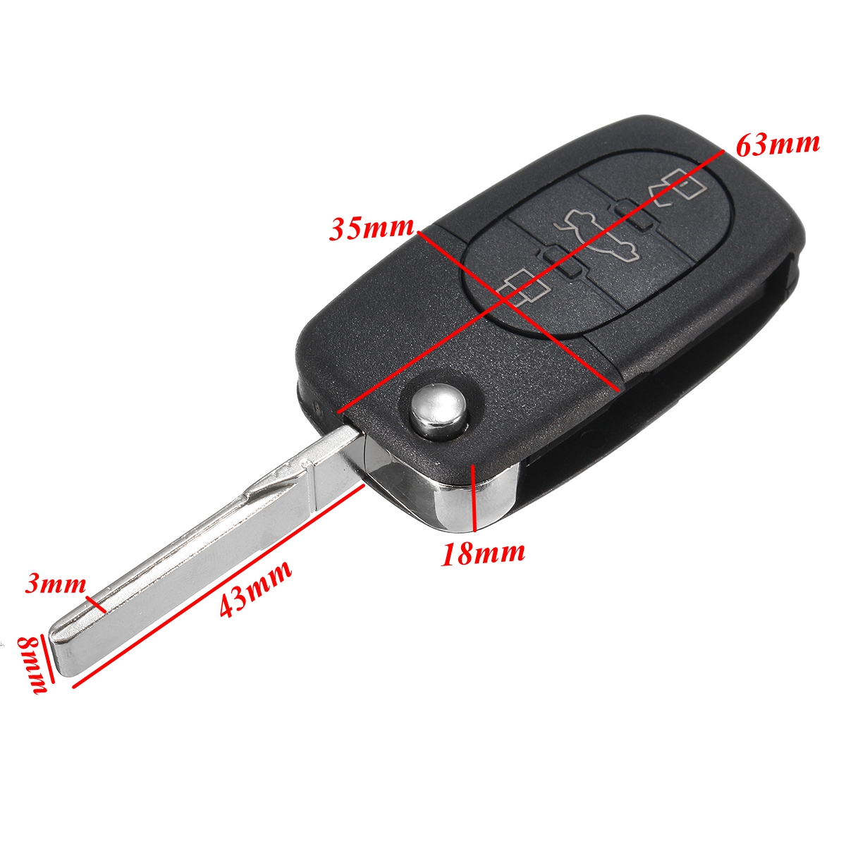 433MHZ-3-Button-Flip-Remote-Key-Fob-ID48-Chip-for-Auid-A3-A4-A6-TT-4D0-837-231-A-1124566