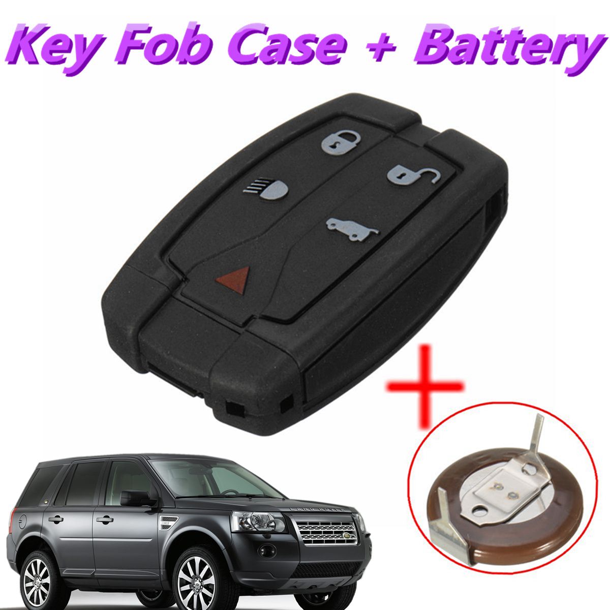 5-Buttons-Remote-Key-Fob-Cover-Case--VL2330-Battery-For-Land-Rover-Freelander-2-1208947