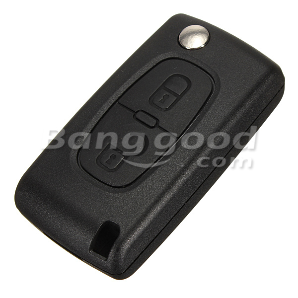 Black-Remote-Folding-Flip-Key-FOB-Case-Shell-2-Button-for-Citroen-926755