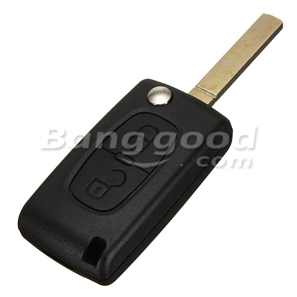 Black-Remote-Folding-Flip-Key-FOB-Case-Shell-2-Button-for-Citroen-926755