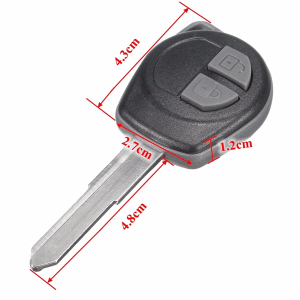 Car-2-Button-Remote-Key-Fob-Case-Shell-Uncut-Blade-for-Suzuki-Vauxhall-Agila-1074389