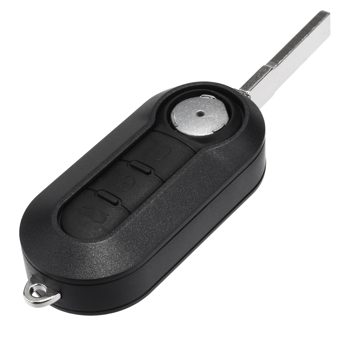 Car-3-Buttons-Remote-Flip-Key-Cover-Case-Shell-w-Blade--Battery-For-Fiat-500-1228618