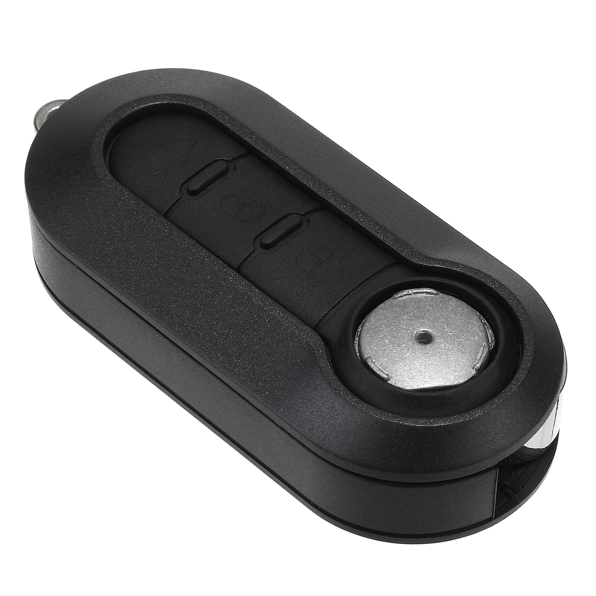 Car-3-Buttons-Remote-Flip-Key-Cover-Case-Shell-w-Blade--Battery-For-Fiat-500-1228618