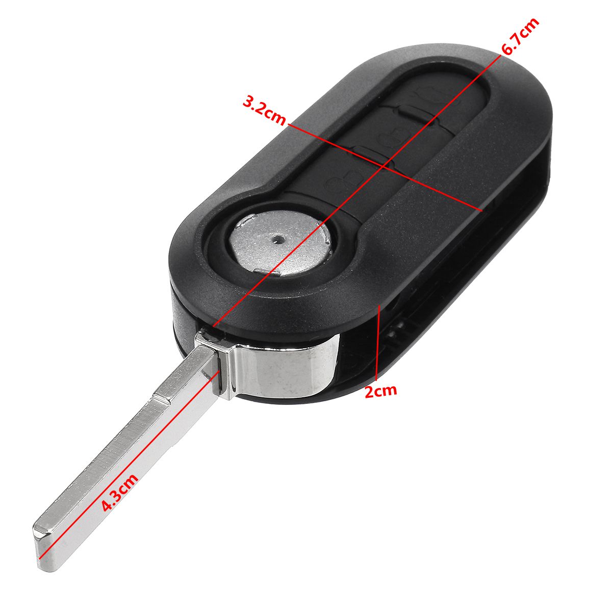 Car-3-Buttons-Remote-Flip-Key-Cover-Case-Shell-w-Blade--Battery-For-Fiat-500-1228618