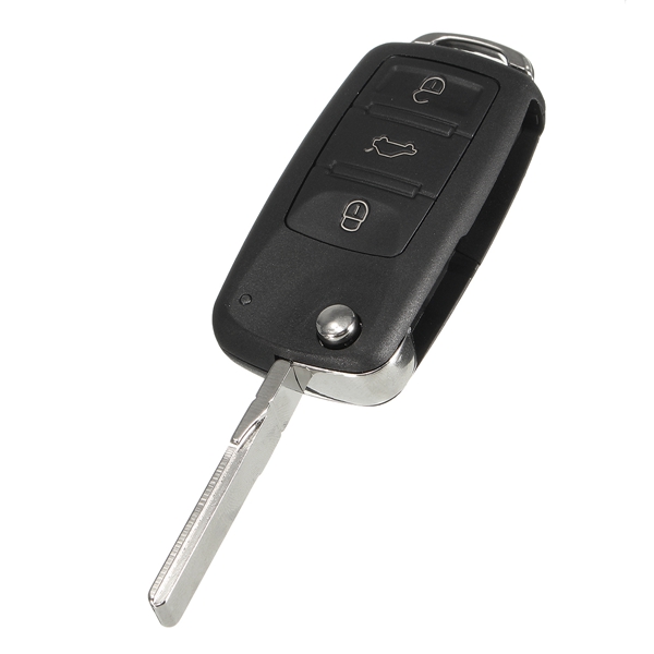Car-4-Buttons-Remote-Key-Black-Shell-Case-Flip-Uncut-Blade-for-VW-Touareg-2004-2011-1067655