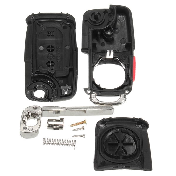 Car-4-Buttons-Remote-Key-Black-Shell-Case-Flip-Uncut-Blade-for-VW-Touareg-2004-2011-1067655