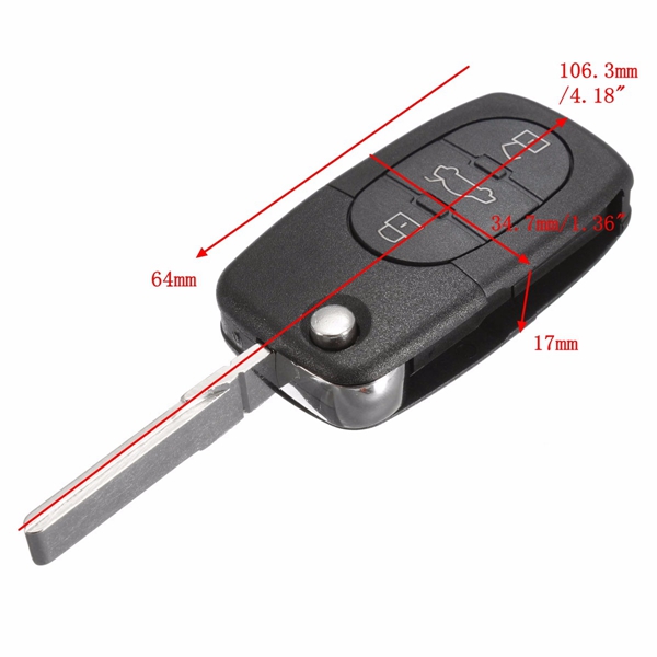 Car-Flip-Uncut-Key-Entry-Remote-Control-Fob-4-Button-for-Audi-A4-A6-A8-S4-S6-S8-TT-1077839