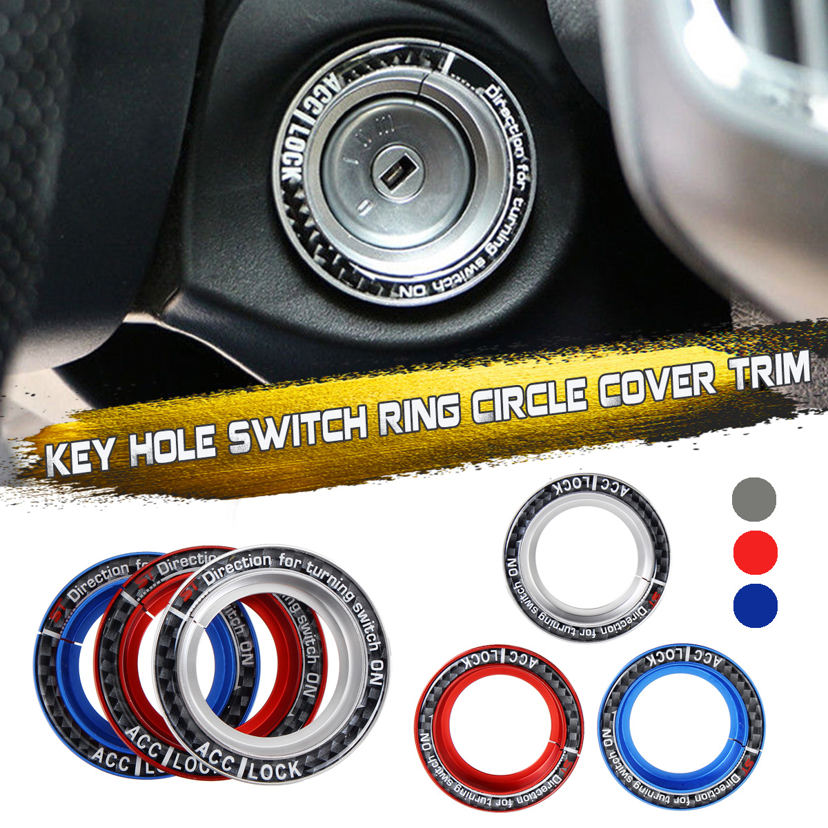 Car-Key-Hole-Switch-Ring-Circle-Cover-Trim-For-Ford-Focus-1685797