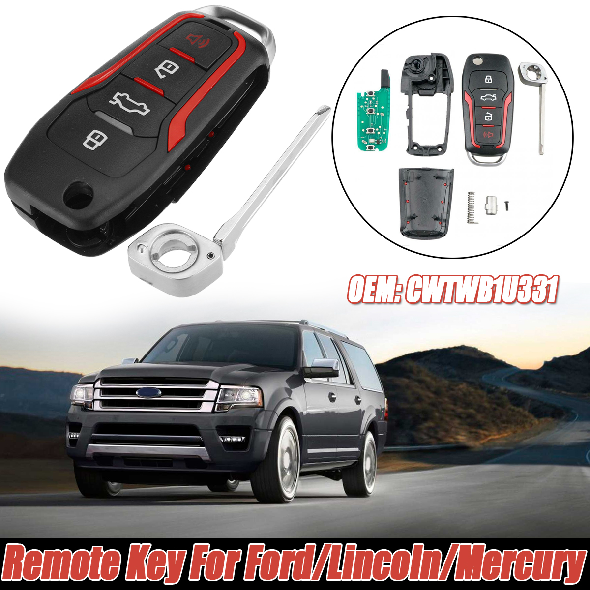 Car-Upgraded-Remote-Key-Fob-315MHz-4D63-For-FordLincolnMercury-1682824