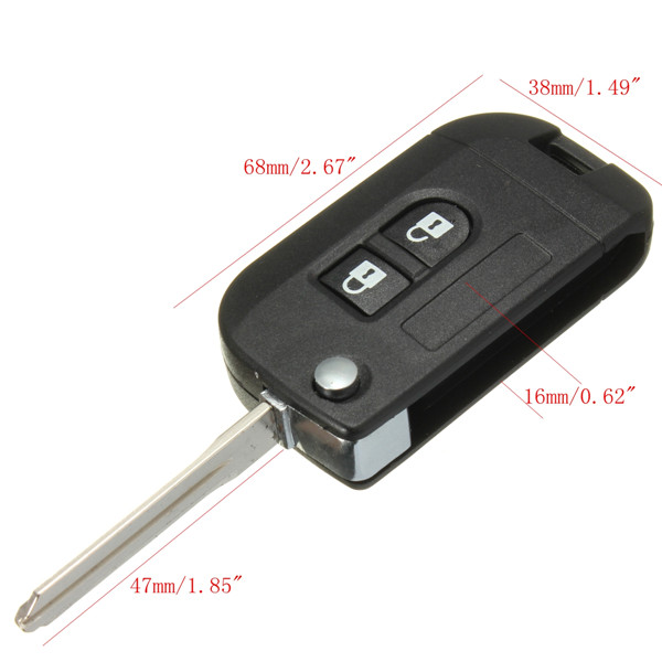 Flip-Key-Case-Shell-Uncut-Blade-Upgrade-For-Nissan-Micra-Note-Navara-974364