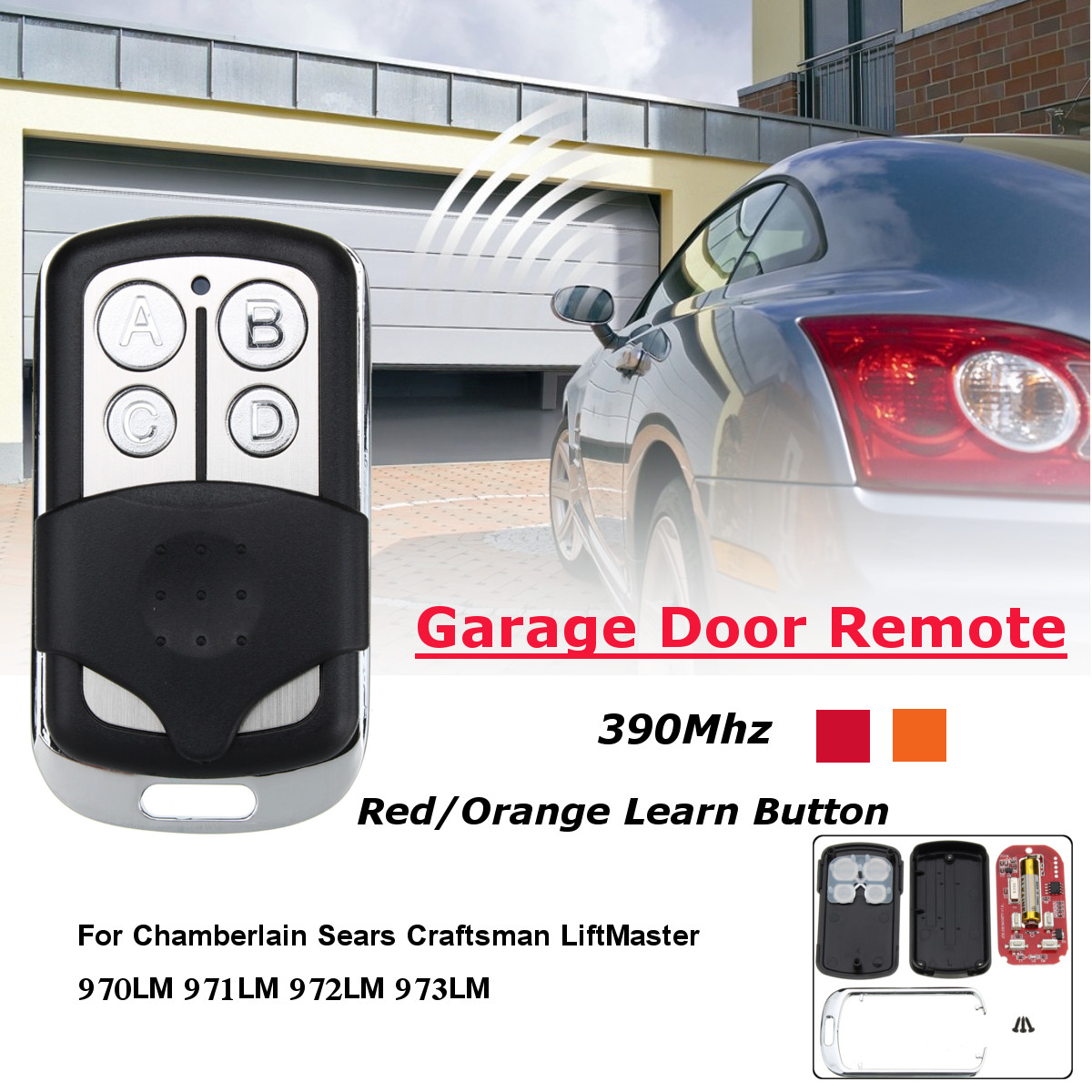 Garage-Door-Remote-Control-Key-390Mhz-for-Chamberlain-Sears-Craftsman-LiftMaster-1263319