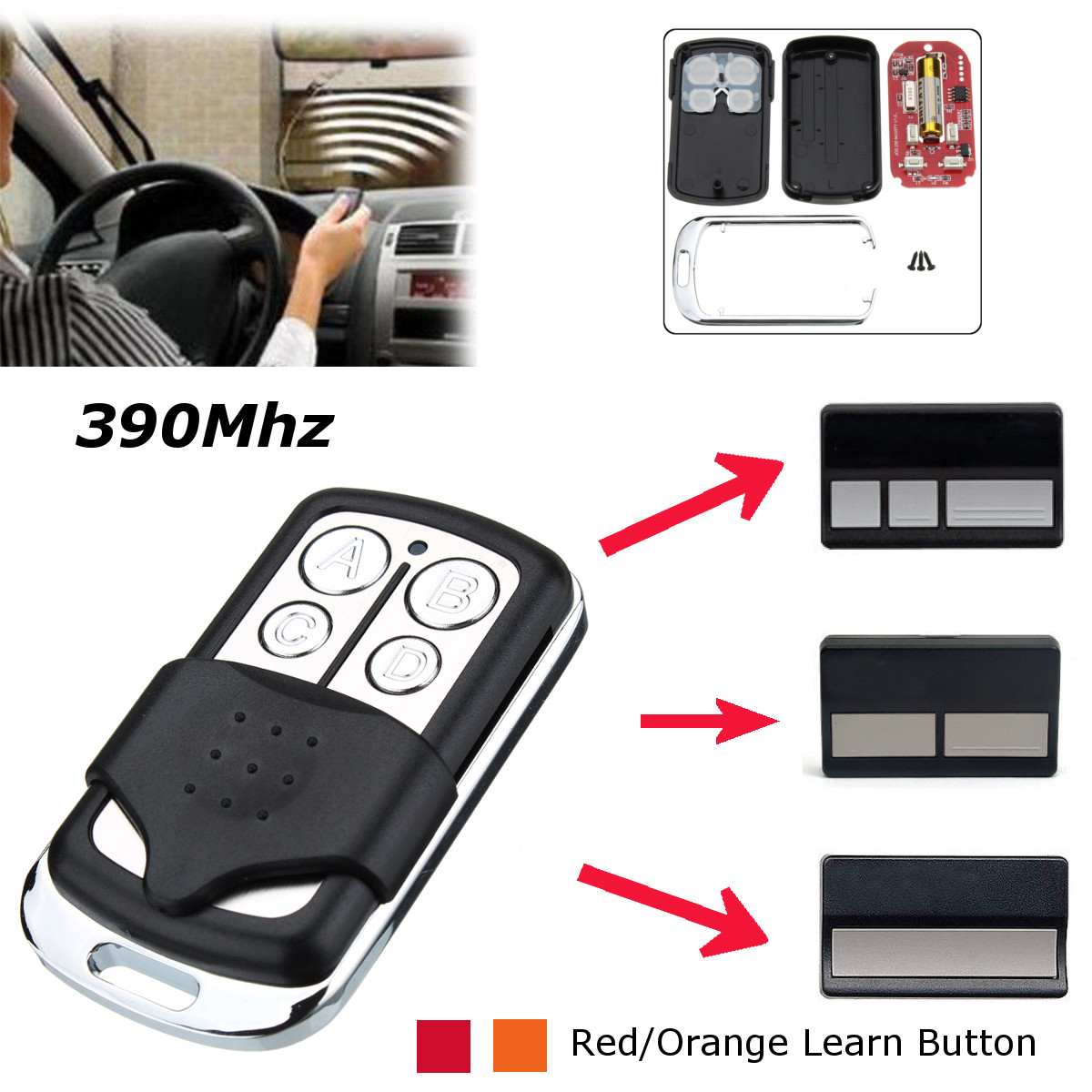 Garage-Door-Remote-Control-Key-390Mhz-for-Chamberlain-Sears-Craftsman-LiftMaster-1263319