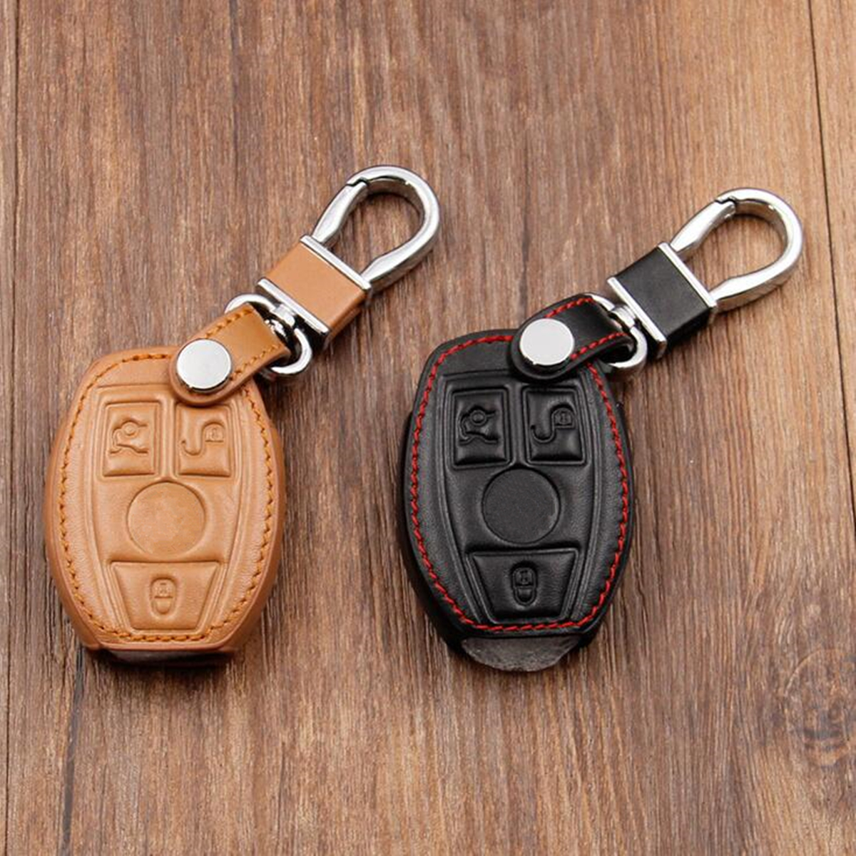 Leather-Car-Key-CaseBag-Cover-Holder-For-Mercedes-Remote-Smart-Key-3-4-Button-1292763