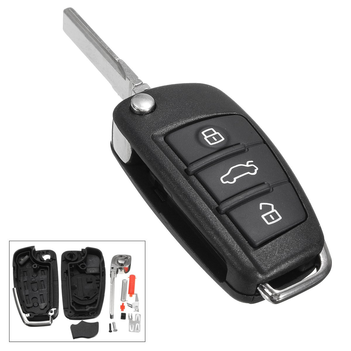 New-31-Buttons-Remote-Key-Fob-Case-Uncut-Blade-For-Audi-A6-A4-A2-A8-TT-Q7-1112920