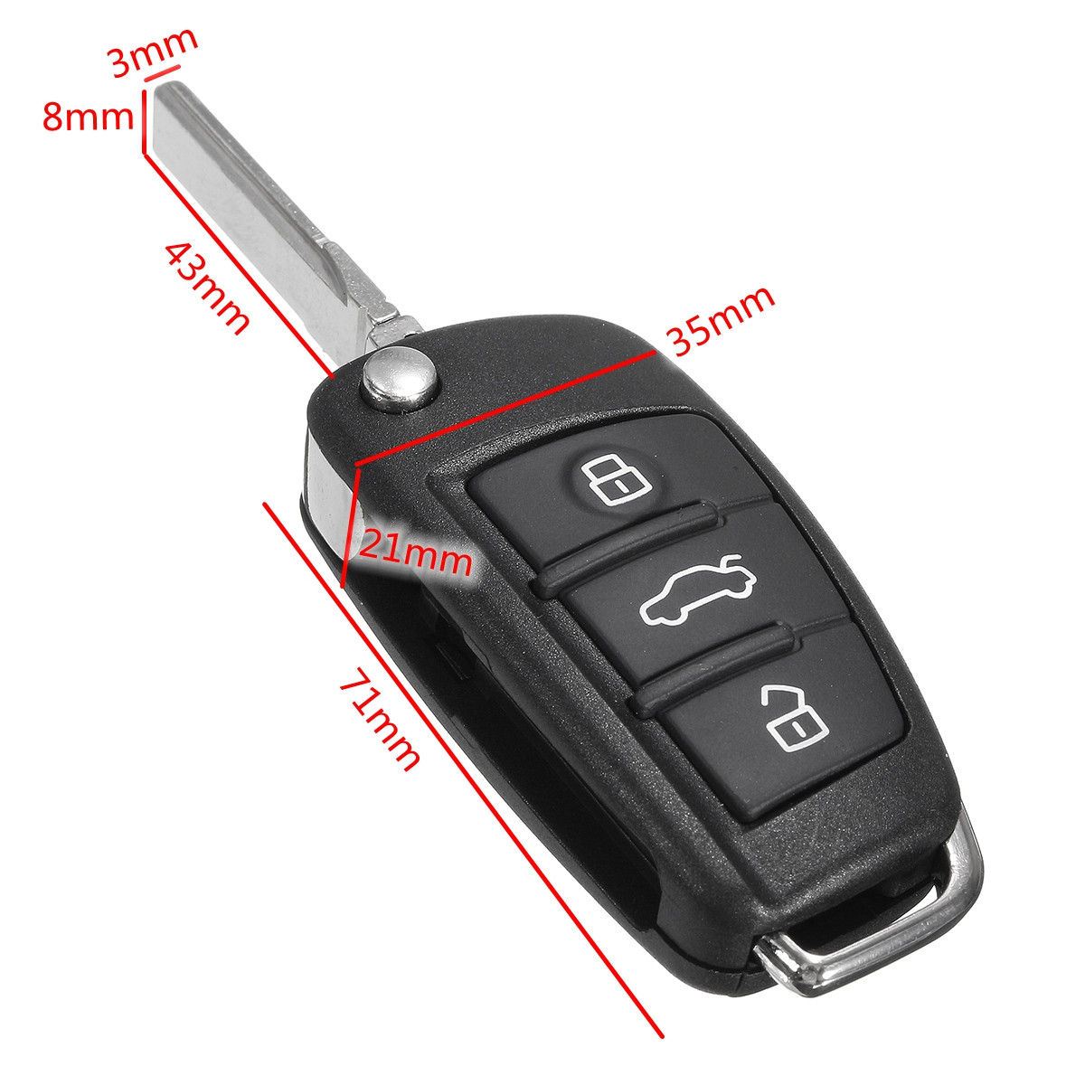 New-31-Buttons-Remote-Key-Fob-Case-Uncut-Blade-For-Audi-A6-A4-A2-A8-TT-Q7-1112920