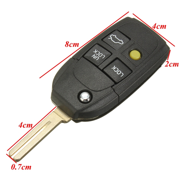 Remote-Car-Key-Cover-Fob-Keyless-Case-Flip-Key-Shell-4-Button-for-Volvo-996161