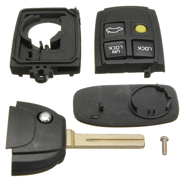 Remote-Car-Key-Cover-Fob-Keyless-Case-Flip-Key-Shell-4-Button-for-Volvo-996161