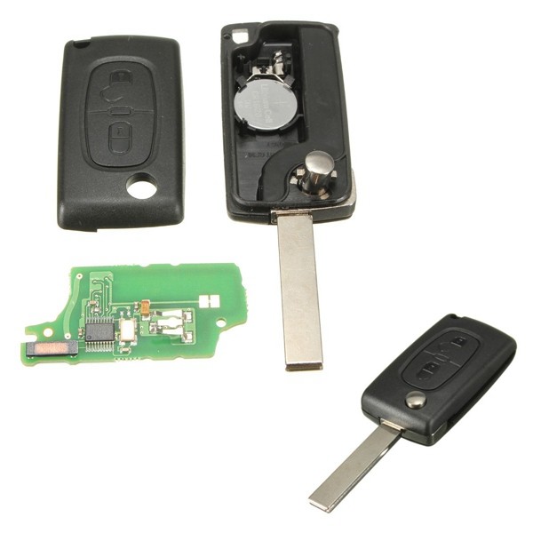 Remote-Key-ID46-2-Buttons-433MHz-Transponder-Chip-For-Peugeot-207-307-308-407-1007333
