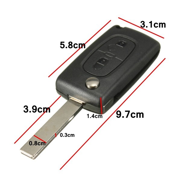Remote-Key-ID46-2-Buttons-433MHz-Transponder-Chip-For-Peugeot-207-307-308-407-1007333