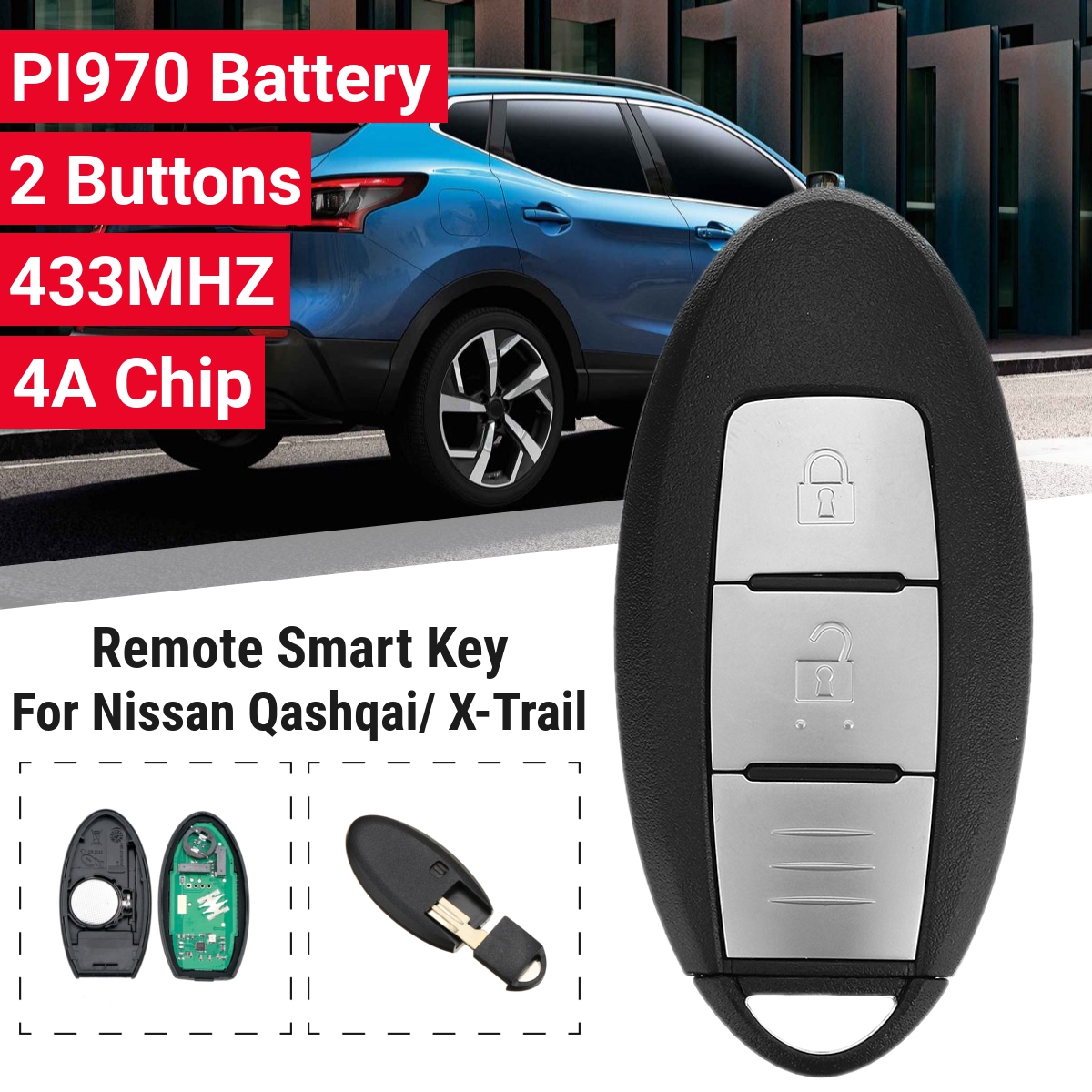 Remote-Smart-Key-Fob-Case-2Button-433MHZ-4A-Chip-For-J324-NISSAN-Qashqai-X-Trail-1780013