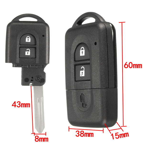 Remote-key-2-Button-Fob-Case-Shell-Uncut-Blade-for-Nissan-Qashqai-X-Trail-1067902