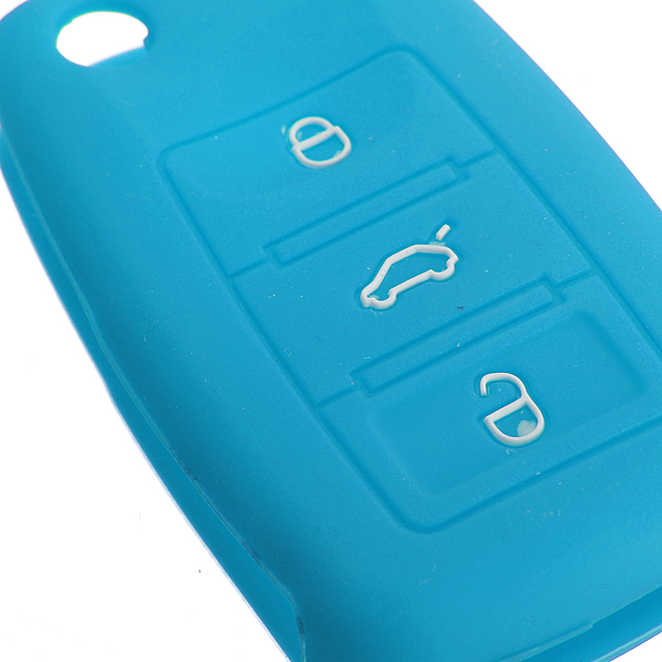 Silicone-Remote-Key-Case-Shell-Flip-FOB-For-VW-Golf-Mk6-Jetta-Polo-937226