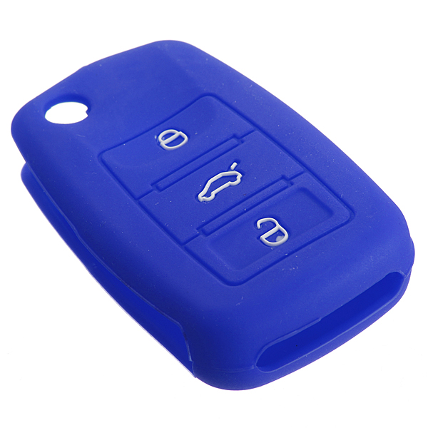 Silicone-Remote-Key-Case-Shell-Flip-FOB-For-VW-Golf-Mk6-Jetta-Polo-937226