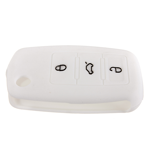 Silicone-Remote-Key-Case-Shell-Flip-FOB-For-VW-Golf-Mk6-Jetta-Polo-937226