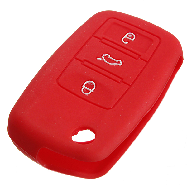 Silicone-Remote-Key-Case-Shell-Flip-FOB-For-VW-Golf-Mk6-Jetta-Polo-937226