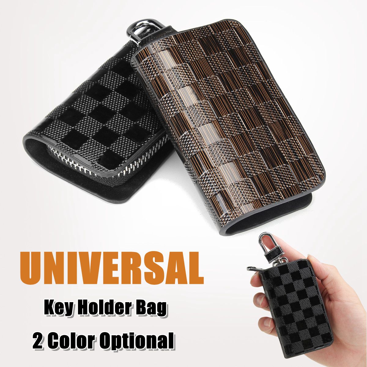 Universal-Car-Leather-Key-Holder-Wallet-Case-Cover-Bag-Chain-Durable-1341142