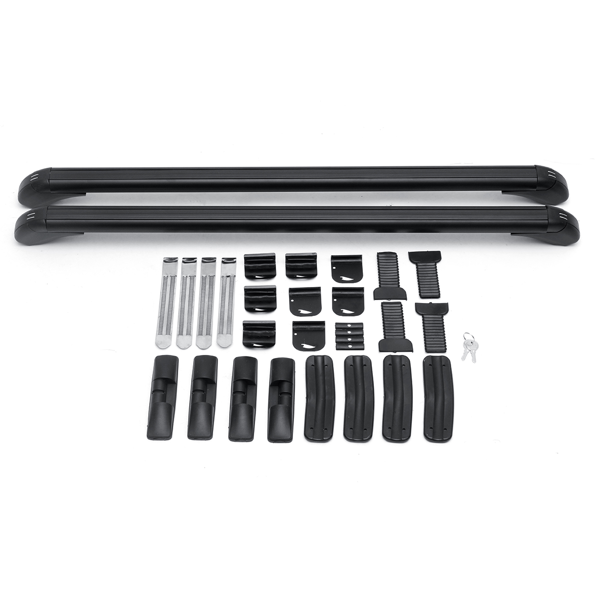 Pair-Universal-Roof-Rack-Cross-Bars-Luggage-Carrier-WRubber-Gasket-For-4dr-Car-1523284