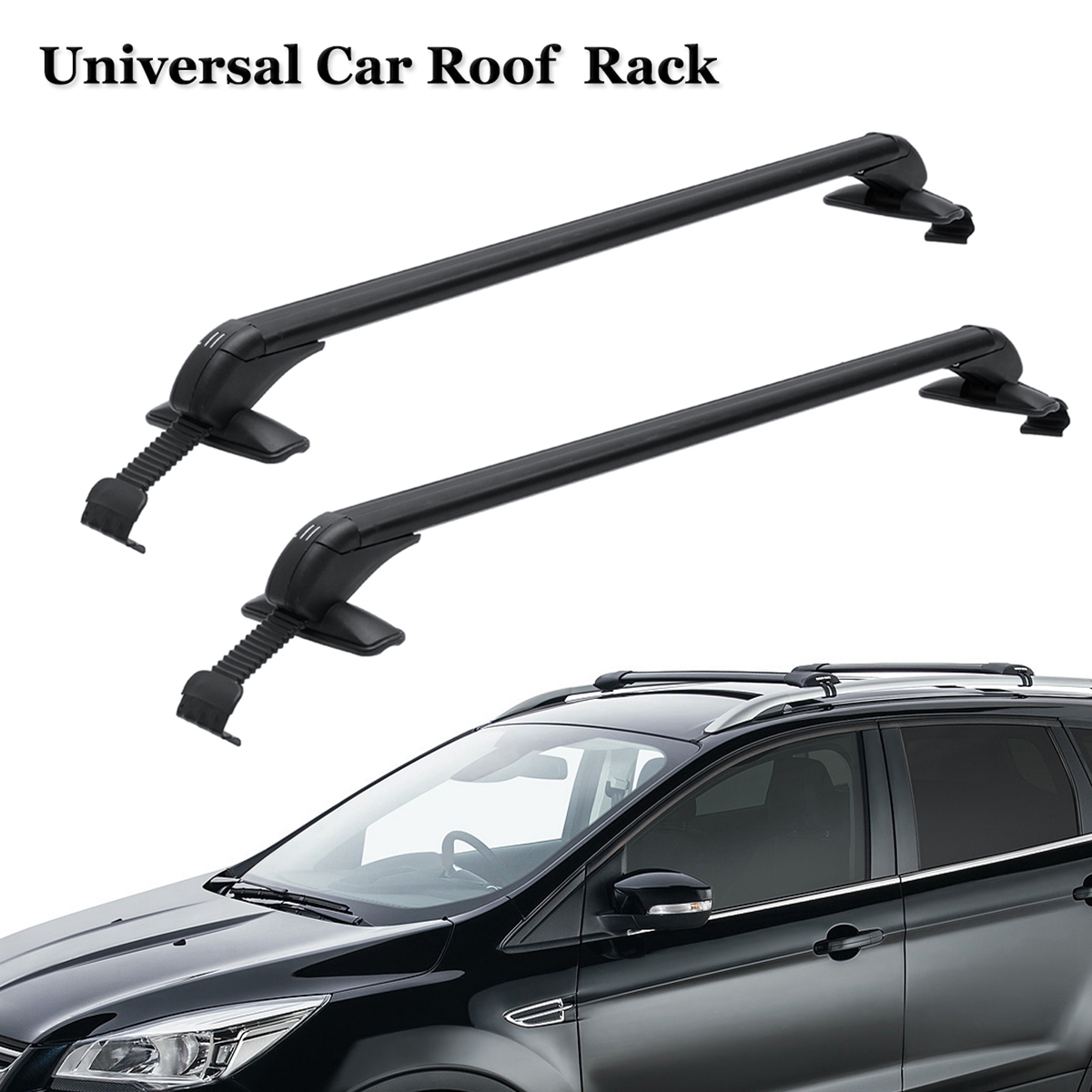 Pair-Universal-Roof-Rack-Cross-Bars-Luggage-Carrier-WRubber-Gasket-For-4dr-Car-1523284