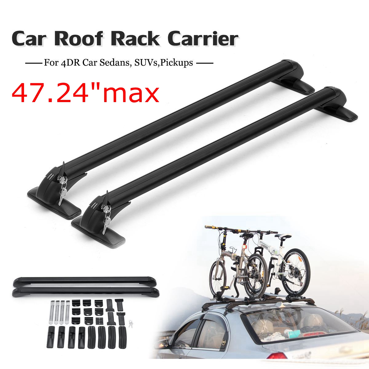 Universal-Roof-Rack-Cross-Bars-Luggage-Carrier-Rubber-Gasket-For-4DR-Car-Sedans-SUV-1692234