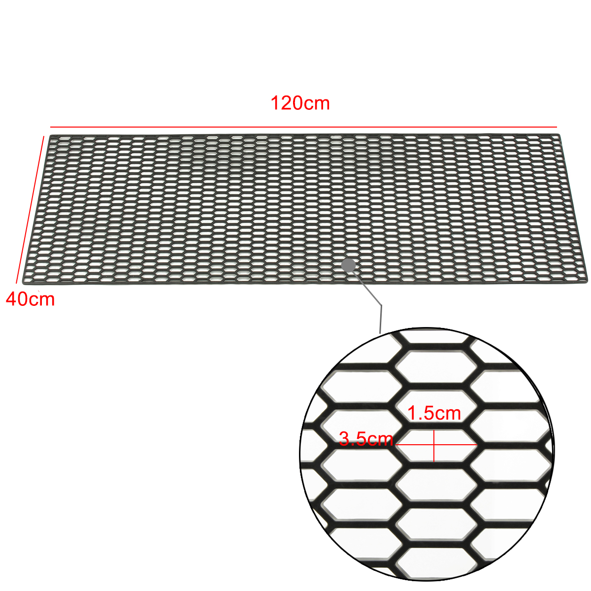 120cm-Universal-Black-ABS-Racing-Honeycomb--Hex-Mesh-Grill-Spoiler-Bumper-Hood-Vent-1495994