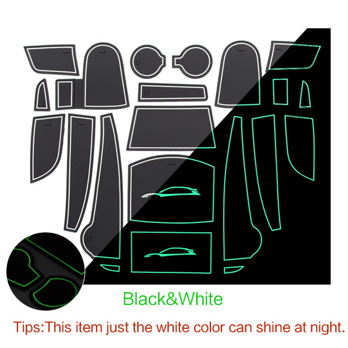 18Pcs-Anti-slip-Car-Floor-Mat-Cup-Door-Console-Liner-For-Hyundai-Kona-2019-1556422