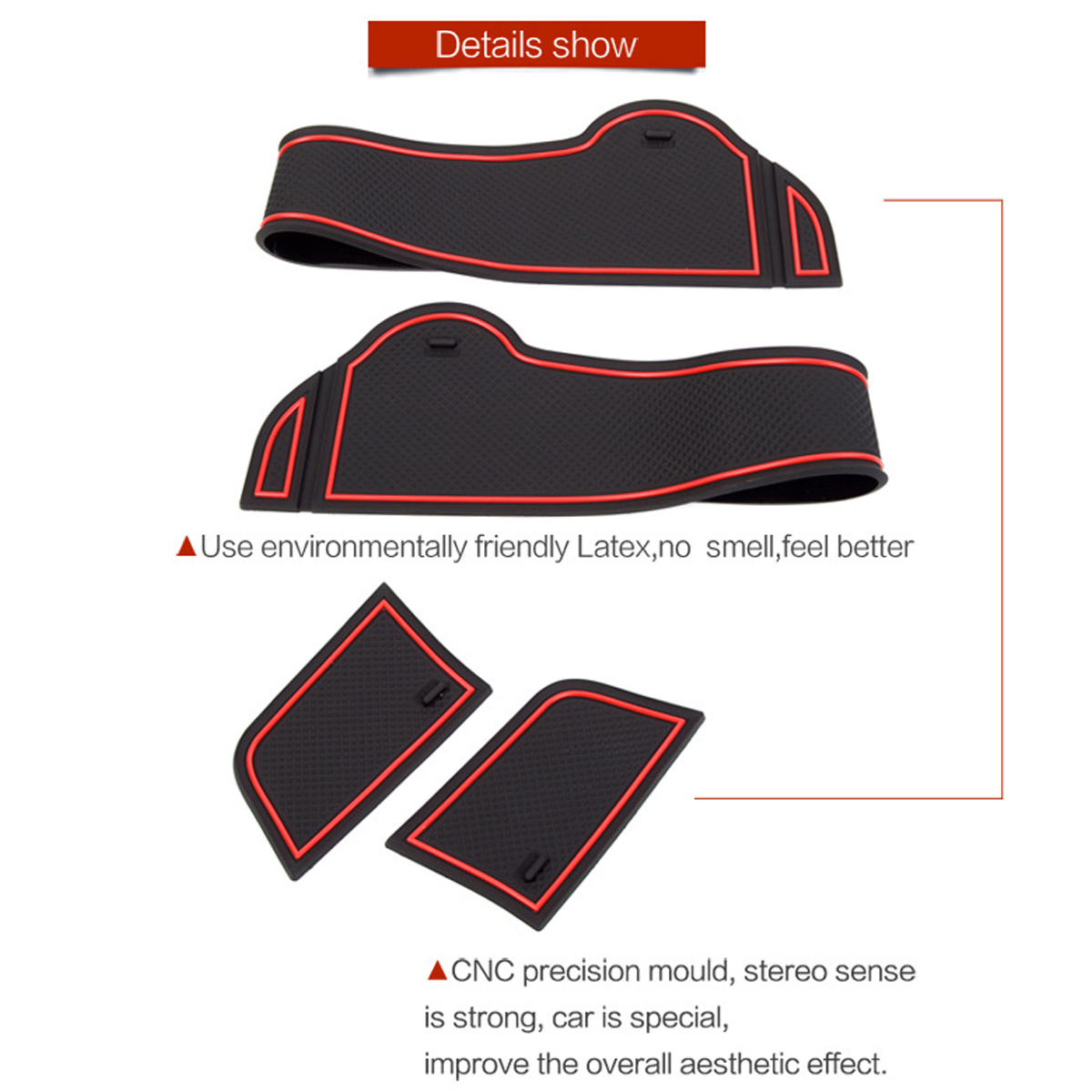 18Pcs-Anti-slip-Car-Floor-Mat-Cup-Door-Console-Liner-For-Hyundai-Kona-2019-1556422