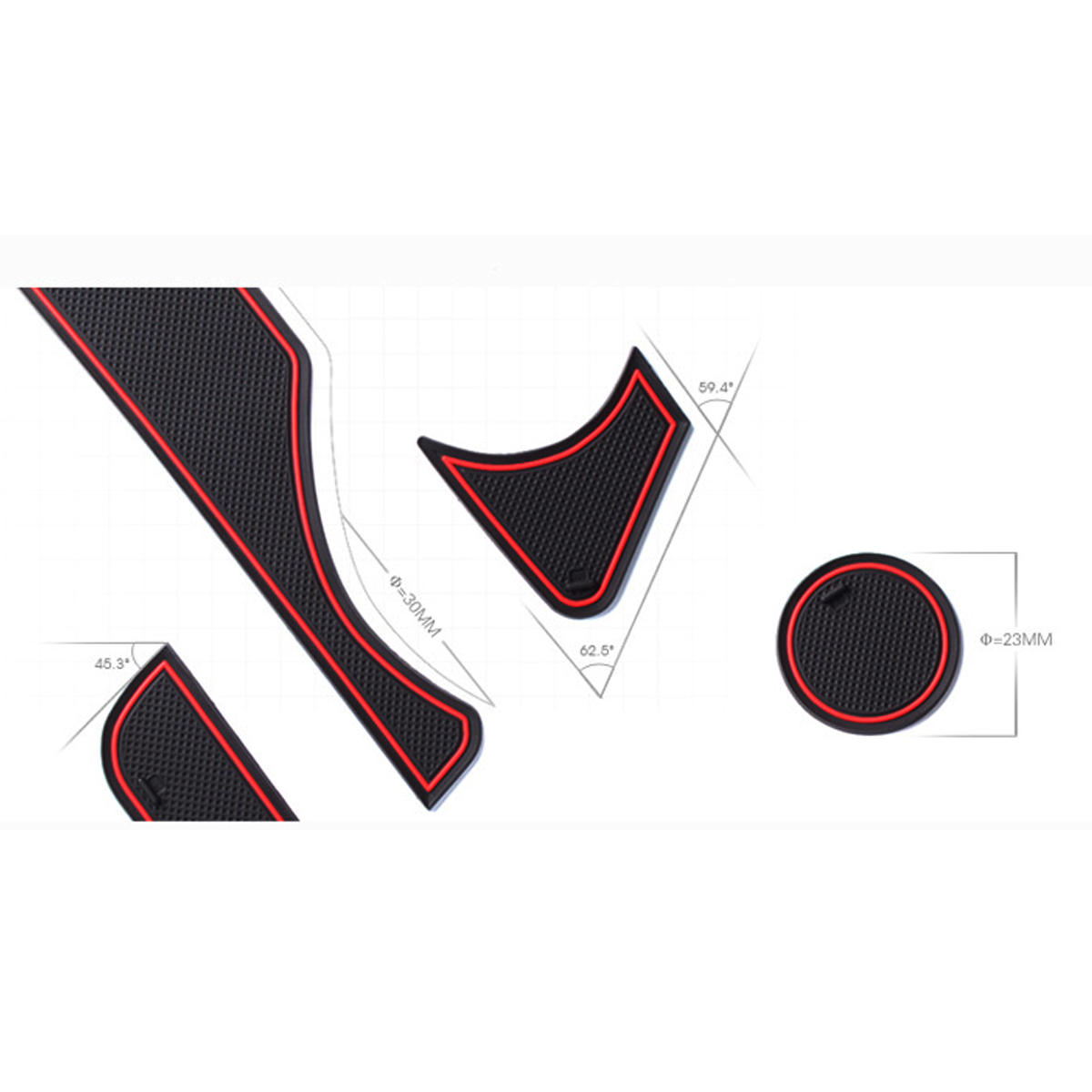 18Pcs-Anti-slip-Car-Floor-Mat-Cup-Door-Console-Liner-For-Hyundai-Kona-2019-1556422