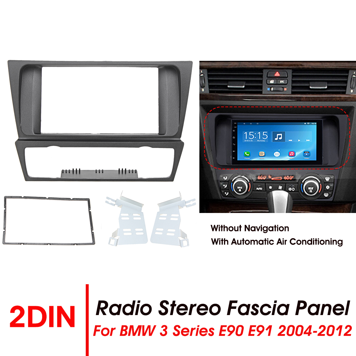 2-DIN-Car-Stereo-Radio-Fascia-Panel-Dashboard-Frame-For-BMW-3-Series-2005-onwards-E90--E91--E92--E93-1526049