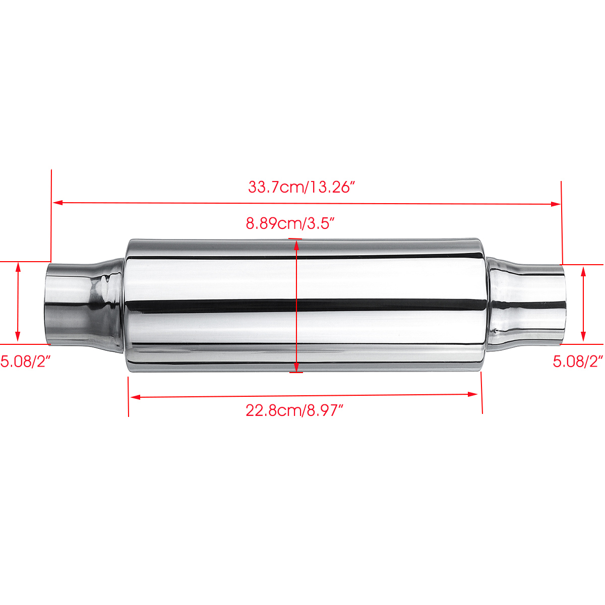 2-InOutlet-13-Long-Car-Turbo-Exhaust-Muffler-Resonator-Siliencer-Stainless-1596584