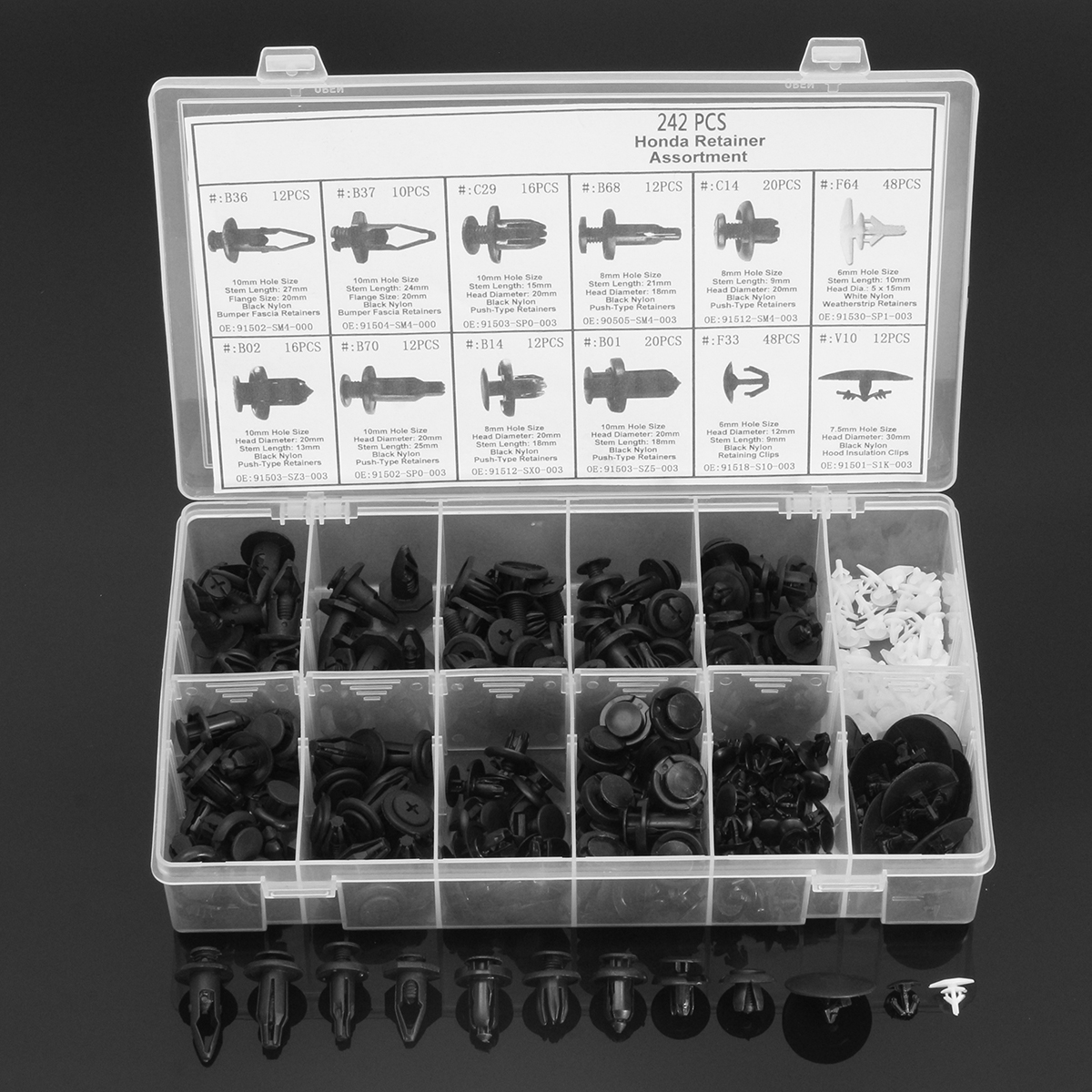 242pcs-Car-Body-Push-Retainer-Rivet-Trim-Clip-Panel-Moulding-Assortment-AU-1682302
