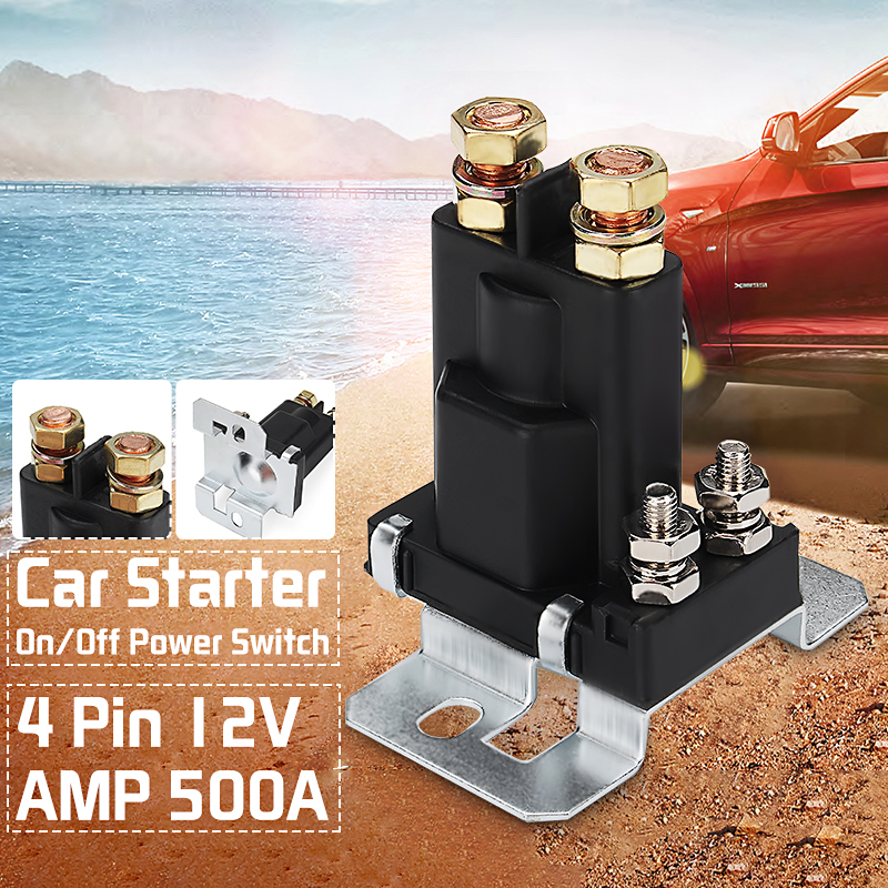 4-Pin-12V-500A-Relay-Car-Starter-OnOff-Power-Switch-Dual-Battery-Isolator-Black-1356644