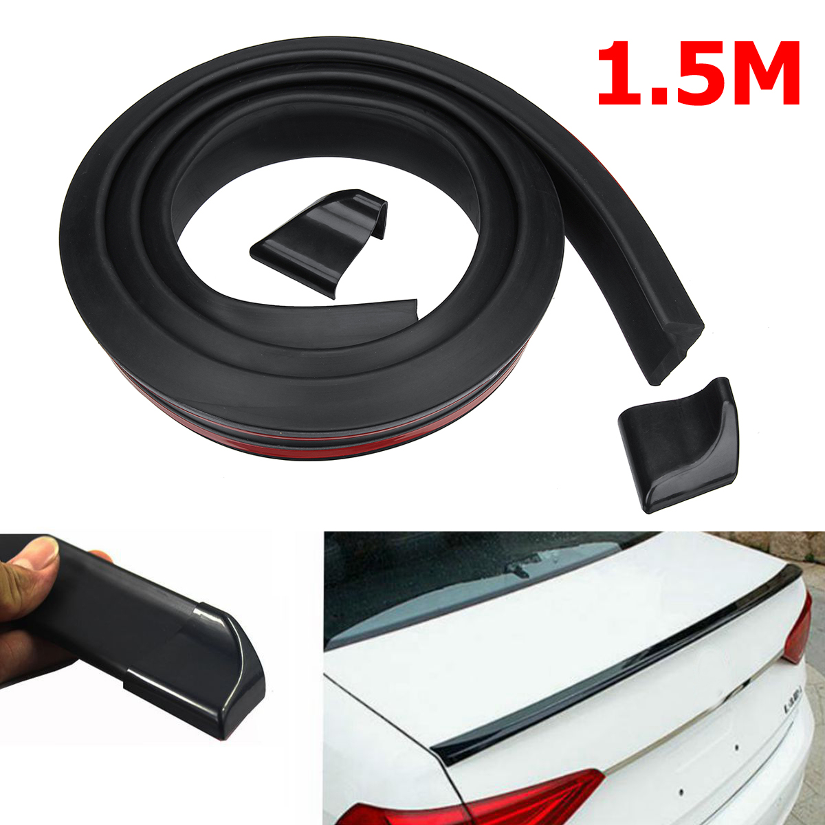 49ft15M-Universal-Black-Auto-Car-Rear-Roof-Trunk-Spoiler-Wing-Lip-Sticker-Kit-1581658