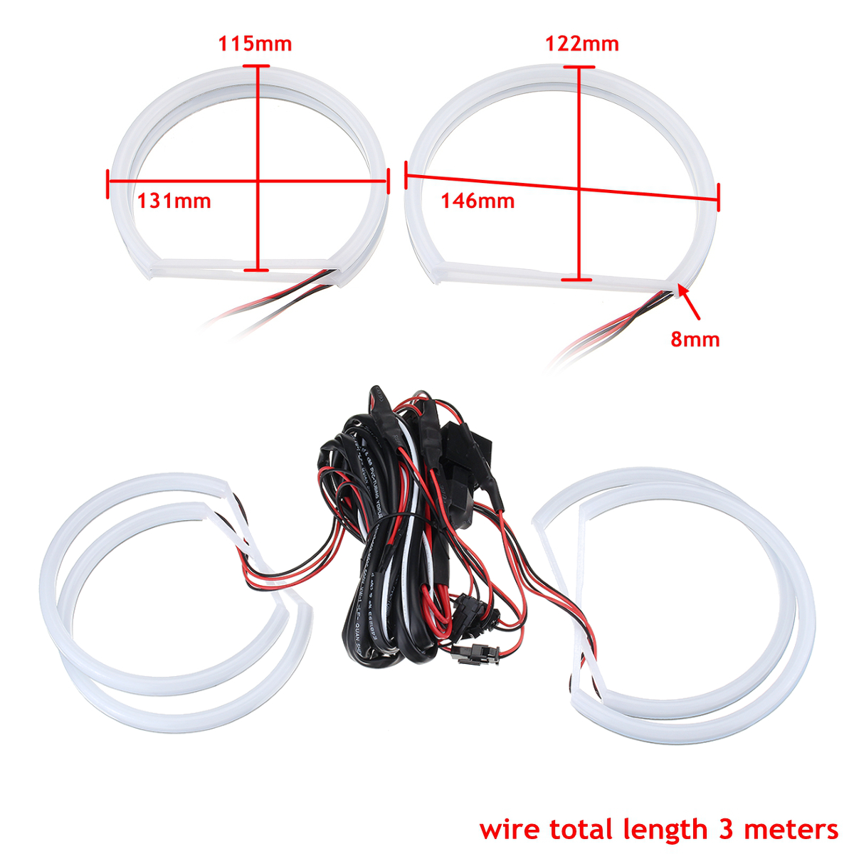 4PCS-131146mm-Cotton-Light-White-LED-Angel-Eye-Halo-Ring-Headlights-For-BMW-E46-1640219
