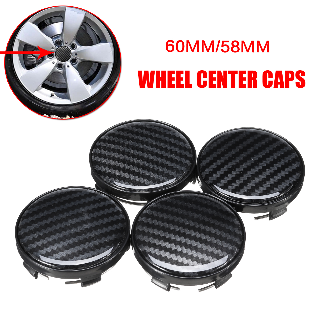 4pcs-Black-ABS-Carbon-Fiber-60mm58mm-Universal-Car-Wheel-Center-Cap-Cover-1509409